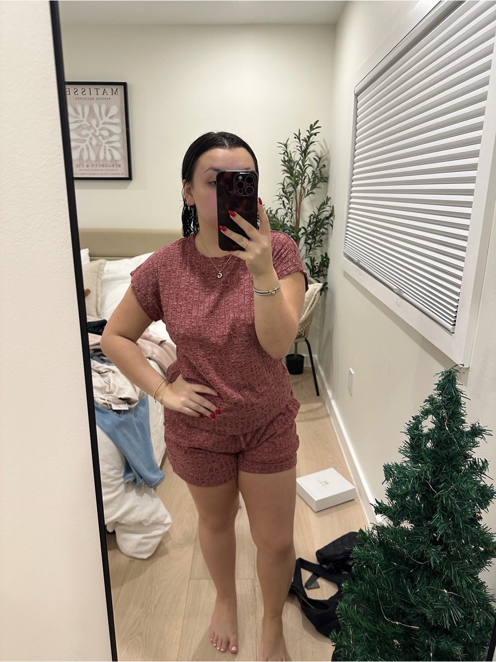 Cozy Knit Short Set in Dusty Rose